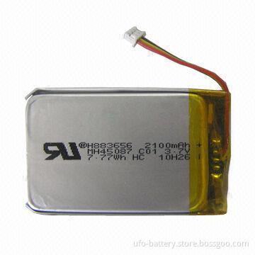 PDA Battery/Lithium Polymer Battery Pack for PDA/GPS/Sony's PSP, 3.7V Voltage, 2.1Ah Capacity